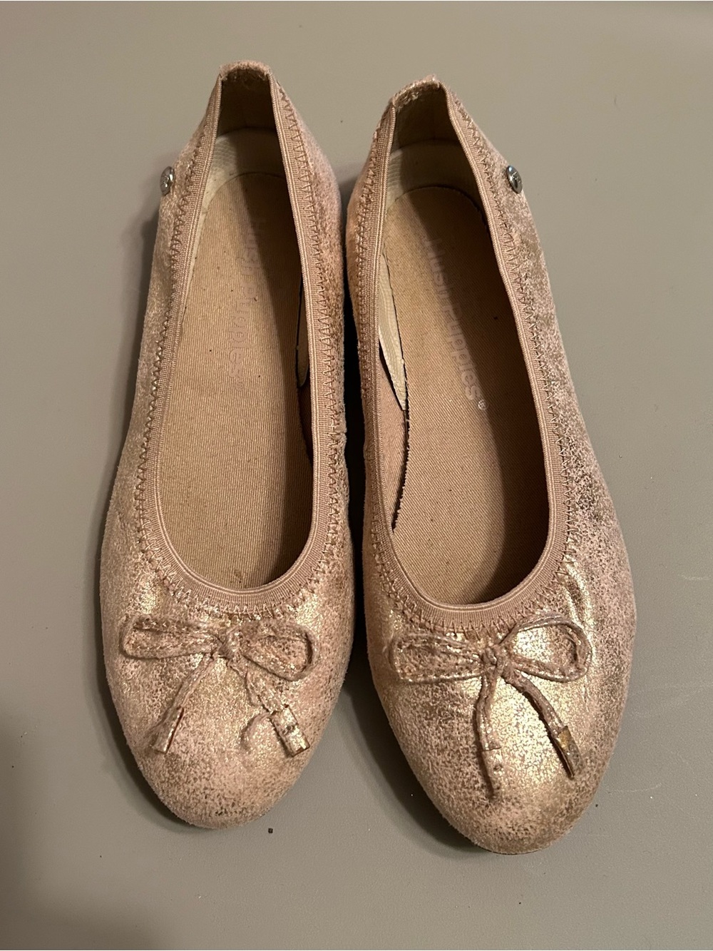Hush Puppies Beige Textile Ballet Flats